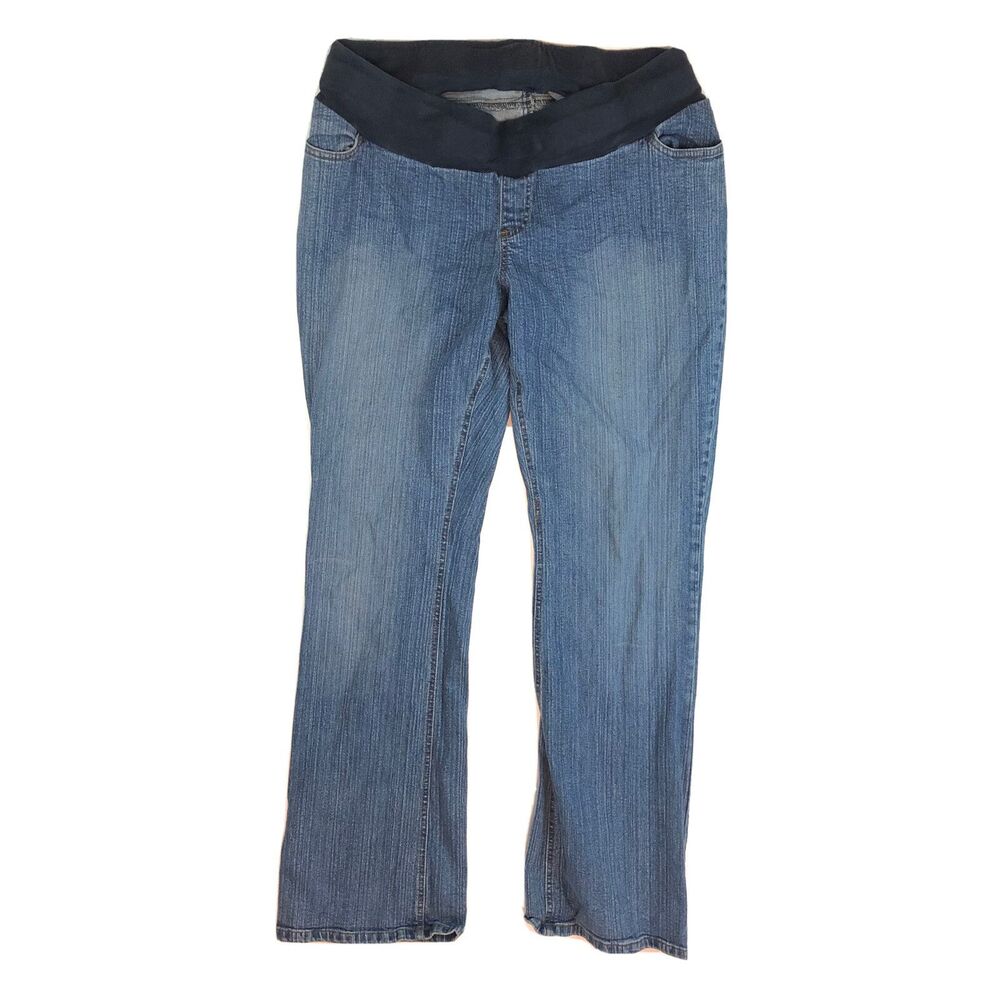 Motherhood Maternity Jeans Medium Wash Blue Bootcut Denim Large.